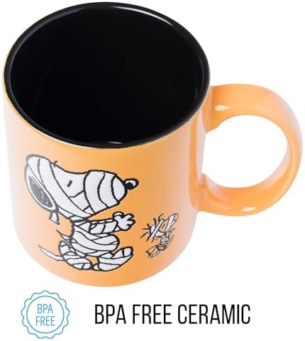 Silver Buffalo Peanuts Mummy Snoopy, Wax Resist Ceramic Pottery Mug, 20oz - Image 6