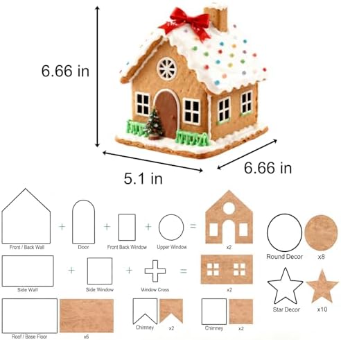 Gingerbread House Cookie Cutters Shapes Large, Set of 10 - Image 2