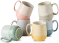 HASENSE Coffee Mugs Set of 6, 15 OZ Porcelain Cups, Two‑Tone Reactive Glaze by Hasense