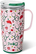 Swig Life 22oz Insulated Travel Mug with Handle & Lid, Santa's Scrubs by SwigLife