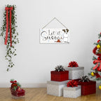 Let it Snow Sign, Christmas Hanging Wood Sign, Winter Decorative Wall Signs, Rustic Winter Wooden Door Signs, Farmhouse Outdoor Wood Christmas Decor, Xmas Wall Alt 6x12 Inches - Image 4