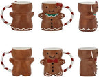 Bico 3D Gingerbread Man Mugs Set of 2, 9 oz Hand Painted Stoneware - Image 3