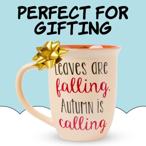 Silver Buffalo Peanuts Snoopy Fall Leaf, Wide Rim Ceramic Mug, 16oz - Image 6