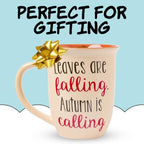 Silver Buffalo Peanuts Snoopy Fall Leaf, Wide Rim Ceramic Mug, 16oz - Image 6