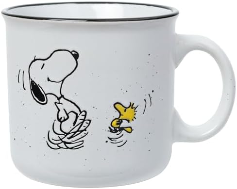 Silver Buffalo Peanuts Snoopy Wax Resist, Ceramic Camper Mug, 20oz by SilverBuffalo