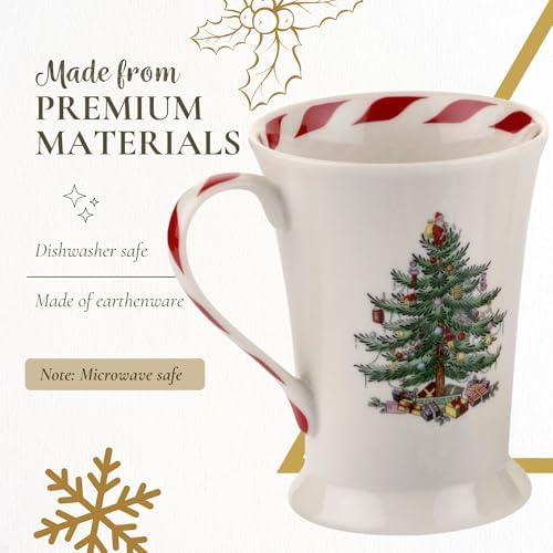 Spode Pimpernel Christmas Tree Peppermint Mugs & Coasters Set - Set of 4 - Image 4