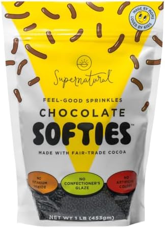 Supernatural Chocolate Softies, Dye-Free Fair Trade Dessert Sprinkles, 16oz by Supernatural