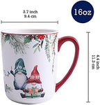 Bico Christmas Gnome Ceramic Mug Set of 4, Christmas Coffee Mugs, 16oz Holiday Cups for Tea, Cocoa, or Hot Drinks, Microwave & Dishwasher Safe - Image 2