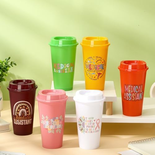 SiliFine 12 Pcs Medical Assistants Gifts Bulk 16 oz MA Tumbler with Lids - Image 3