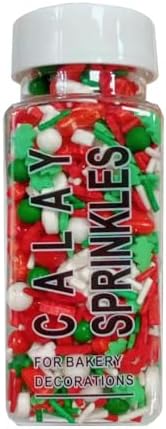 Sentovac Christmas Santa Claus Tree Sprinkle Red Green Mix Sprinkles Edible for Cake Decorating Cookie Cupcake Topper Baking Decorations Halloween Christmas Supplies 3.53 Oz - Image 6