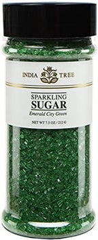 India Tree Green Sparkling Sugar, Coarse Decorating Sugar, 7.5 oz Jar by IndiaTree