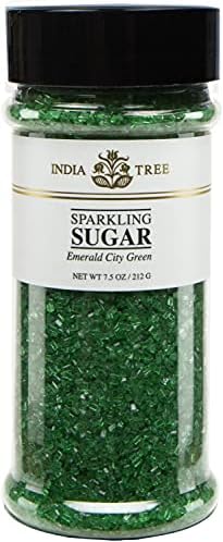 India Tree Green Sparkling Sugar, Coarse Decorating Sugar, 7.5 oz Jar by IndiaTree