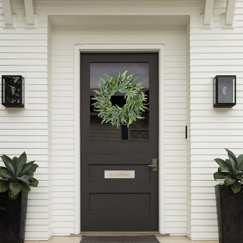 Sggvecsy Artificial Olive Wreath for Front Door 20 inch Greenery Wreath with Olive Leaves Olive Bean Green Leaves Wreath Spring Summer Wreath for All Seasons Wall Window Home Indoor Outdoor Decor - Image 2