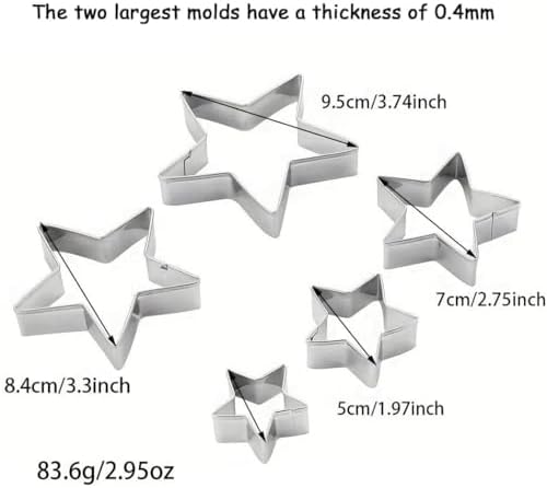 MrCookie Star Cookie Cutters Set,5pc,Thickened Stainless Steel. - Image 4