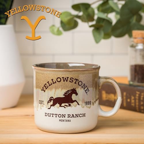 Silver Buffalo Yellowstone Dutton Ranch, Reactive Glaze Camper Mug, 20oz - Image 5