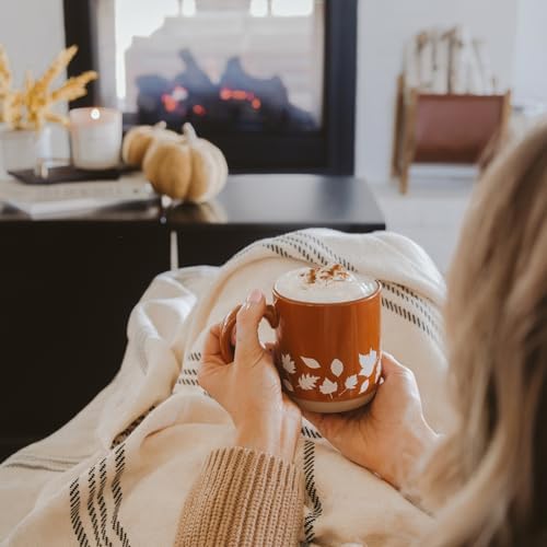 Sweet Water Decor Fall Mug Handcrafted Stoneware Coffee Mug with Autumn Leaves Design, 14 oz - Cozy and Stylish Fall Coffee Mugs - Unique Durable Fall Mugs for Autumn - Perfect Fall Mug for Gifting - Image 2