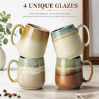 HASENSE Ceramic Coffee Mugs Set of 4, 16 oz Large Reactive Glaze Mugs - Image 4