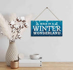 Christmas Door Sign Decor, Walk in a Winter Wonderland, Winter Seasonal Christmas Wall Art Hanging Wooden Sign Merry Xmas Holiday Decorations for Home Outside Indoor - Image 2
