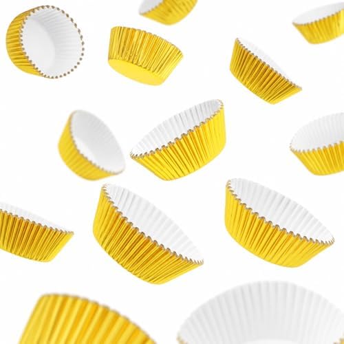 100 Gold Foil Cupcake Liners, Muffin Liners or Baking Cups for Desserts, Muffins, Cupcakes and More Treats; Grease Proof, No Smell, Food Grade, Nut Serving Containers (Gold 100) - Image 6