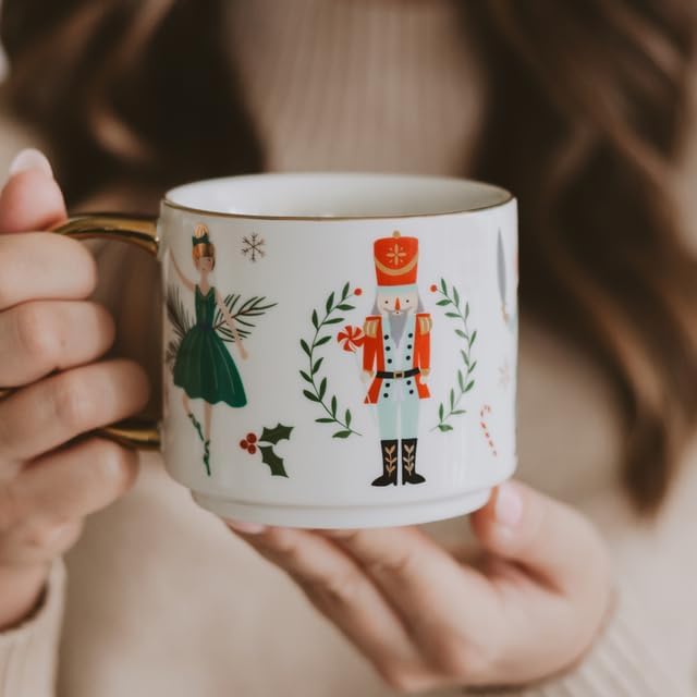 Sweet Water Decor Nutcracker Coffee Mug, 14oz China Christmas Mug with Gold Handle, Large Holiday Winter Cup for Coffee, Tea & Hot Chocolate, Stocking Stuffer Gifts for Women - Image 3