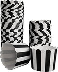 50 Pack Muffin Liners Baking Paper Cups Black and White by Staruby