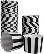 50 Pack Muffin Liners Baking Paper Cups Black and White by Staruby