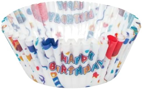 200 Paper Cupcake Liners, Muffin Liners or Baking Cups for Desserts, Muffins, Cupcakes and More Treats; Grease Proof, No Smell, Food Grade, Nut Serving Containers (Birthday) - Image 2