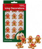 Oasis Supply Christmas Gingerbread Man Edible Icing Decorations – 15 Count – Holiday Cake & Cupcake Toppers for Cookies, Cakes, Cupcakes & Desserts by OasisSupply