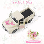 Mothers Day Spring Butterfly Truck Decor, Pink Spring Floral Truck Decorations for Home, Mini Wildflowers Truck Tiered Tray Decor, Rustic Farmhouse Kitchen Tabletop Decorations for Office - Image 3