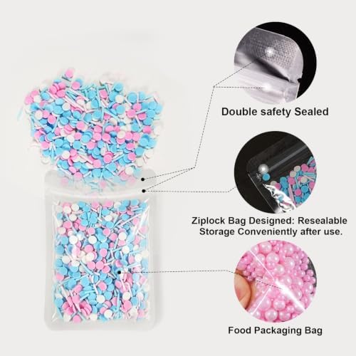 Pink and Blue Cake Sprinkles with Baby Feet, Gender Reveal Sprinkles, 180g - Image 5