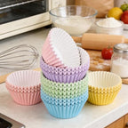 600 Pack Pastel Cupcake Liners Colorful Cupcake Wrappers Baking Cup Standard Size Muffin Liners for Spring Easter Baby Shower Wedding Birthday Pride Party Candy Cake Decorations Supplies - Image 4