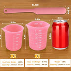 Palksky 4PCS Pink Measuring Cups with 1 Cup & 1.5 Cup & Jar Spatulas - Image 4