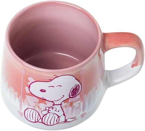Silver Buffalo Peanuts Snoopy Hearts Love, Reactive Glaze Pottery Mug, 18oz - Image 3