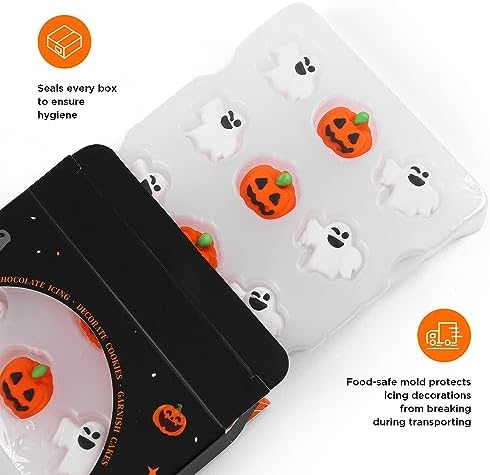 Edible Halloween Cake Decorations, Pumpkin Cupcake Toppers, Ghost Cake Decorations, Edible Knives Cupcake Toppers, Witch Hats for Cake Decorating, Cookies, Cupcakes, Macaron, and Ice Cream - Image 3