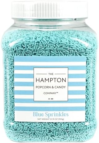 Blue Sprinkles Jimmies 1.98 Pounds Container, Blue Sprinkles For Cupcakes, Cake Sprinkles, Sprinkles For Baking, Ice Cream & More, The Hampton Candy Company - Image 5