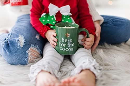 Pearhead Holiday Mug Set, Here for the Cocoa & Tis the Season, Set of 2 - Image 5