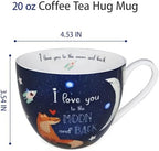 I Love You to the Moon and Back Mug, Premium 20 oz Bone China Coffee Mug, Romantic Gift for Her or Him, Valentine's Day, Anniversary, Birthday, Designed in England by Harvest Green Studio - Image 3