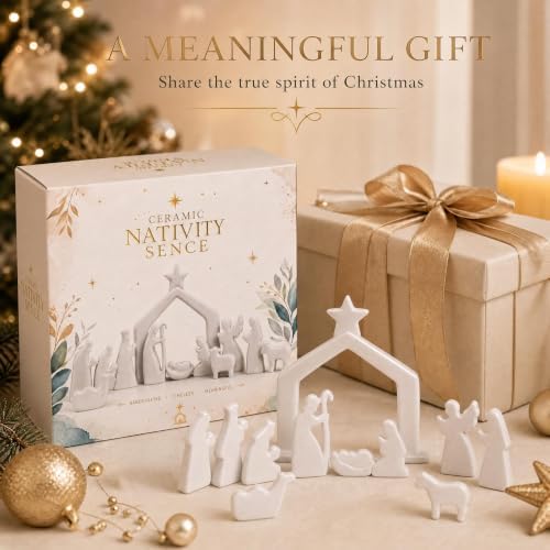 Ceramic 12Pcs Nativity Scene Set Figurine - Image 5