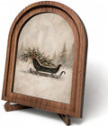 Christmas Sleigh Arched Table Sign, Vintage Farmhouse Shelf Decor by HPCHENG