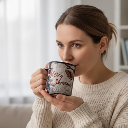 Kmiles Heat Changing Christmas Deer/Tree Mug Colour Changing Magical Coffee/Tea Cup 12 Oz, White/Brown, Wonderful Christmas Gifts. - Image 3