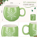 Jinei 6 Pcs Christmas Mug Set Christmas Ball Coffee Mug, Green,Red, Cute - Image 2