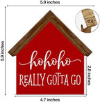 Christmas Bathroom Decor, Funny Ho Ho House Shaped Wood Sign - Image 2