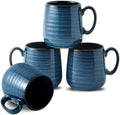 Hasense Small Coffee Mugs 8 oz, Ceramic Cappuccino Cups Set of 4, Espresso Mug with Handle for Latte, Tea, Milk and Mocha, Mini Cups for Gift, Dishwasher & Microwave Safe, Blue by Hasense
