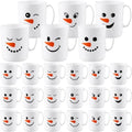 Potchen 24 Pcs Christmas Plastic Mugs Bulk 12 oz, Snowman by Potchen