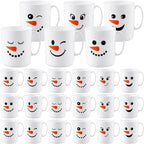 Potchen 24 Pcs Christmas Plastic Mugs Bulk 12 oz, Snowman by Potchen