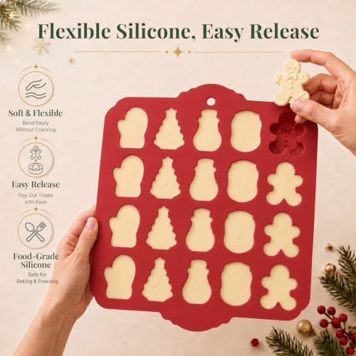 3D Christmas Silicone Molds, Xmas Baking Mold for Cakes, Handmade Soap, Jello, Chocolate, Candy and Candles - Image 4