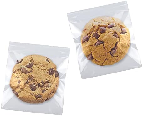 SUREHOME Cookie Bags Cellophane Clear Individual Treat for Cookies, 5x6 Inch Gift Giving Packaging, 100PCS Plastic Self Adhesive Wrappers Candy Bag by SUREHOME