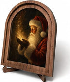 Santa Magic Arched Table Sign, Christmas Farmhouse Shelf Decor by HPCHENG
