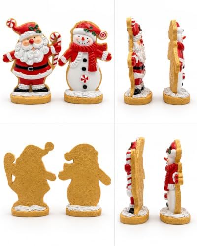Christmas Decoration Indoor Duo Cookie Santa and Snowman Figurines 5.1'' - Image 2