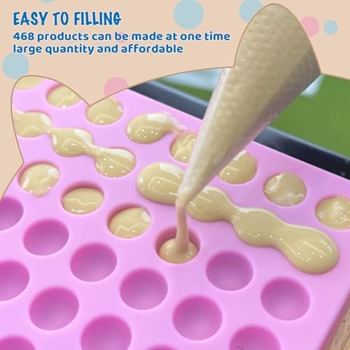 HKNMTT Mini Round Silicone Molds, 936 Cavities Semi Sphere Baking Moulds for Dog Treats Chocolate Chip Candy Gummy Freezer Oven Safe Homemade BPA Free Food Grade 2 PCS 0.02 Oz Cavity - Image 2